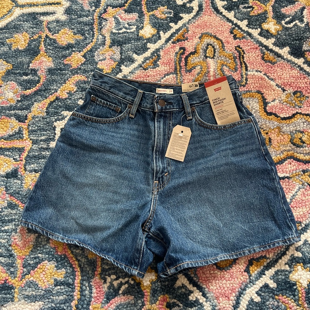 NWT Levi's Dark Blue High-Rise Jean Shorts